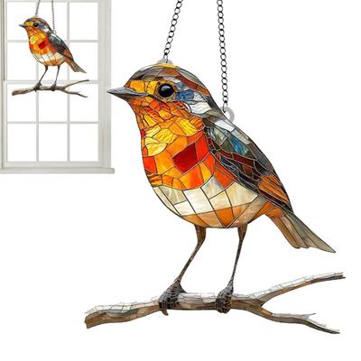 Sun Catchers Acrylic Window Hangings Garden Sun Catcher High-Transparency Clear Stained Ornament with Bird Patterns for Home