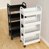 4-Tier Rolling Cart, Sturdy & Space-Saving. Perfect for Home, Office, Garage Storage. Easy Move, Durable Plastic Design.
