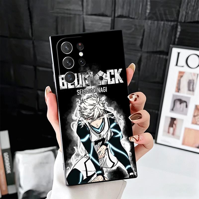 Blue L-Locks Nagi Seishiro Soft Phone Case for Samsung Galaxy S26 S25 Edge S24 Ultra S23 Plus S22 S21 FE S20 Black Cover Back Sh