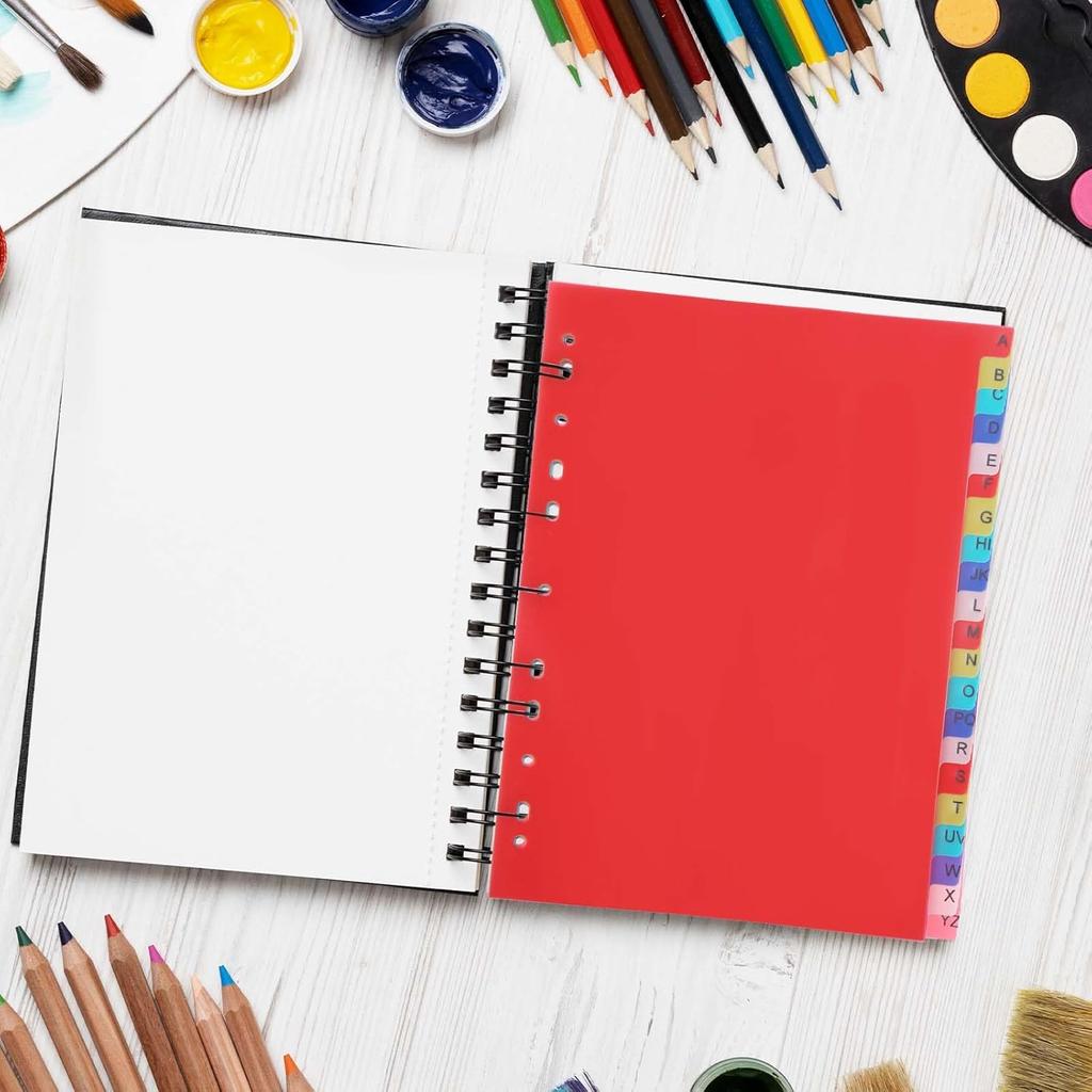 A-Z Dividers for 3 Ring Binder 21 Tab Plastic Binder Dividers with Tabs Multicolor Binder Tab Dividers Alphabet Index Divider for 2/3/4/11 Ring