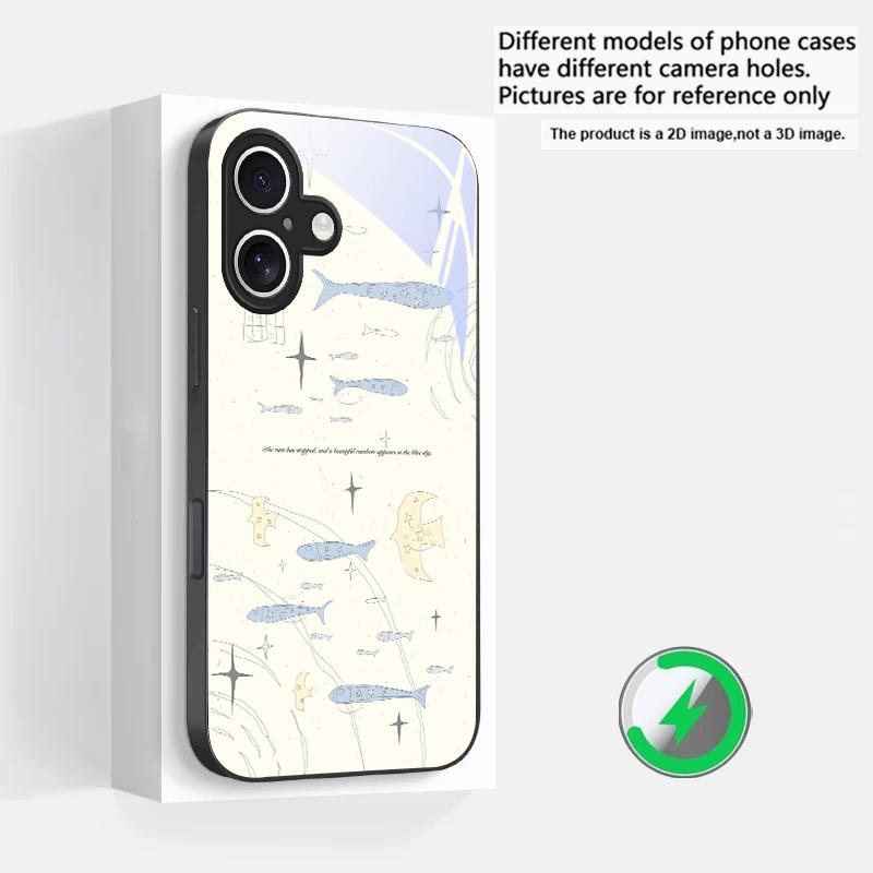 

Fresh and healing breeze Suitable For iPhone 16E 17 Pro Max 15 Pro 14 13 Plus 12 mini 11 16 Air 17Pro magnetism Glass Phone Case iPhone 13 Pro