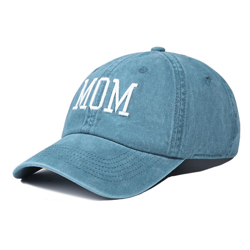 Vintage Washed Cotton Embroidered Dad & Mom Baseball Cap - Casual Duckbill Sun Hat