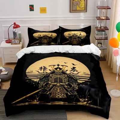 Samurai Armor with Moon. Bedding Sets Duvet Cover Sets Duvet Covers Pillowcases(1 * Duvet Cover 2 * Pillowcases Without Duvet Insert)