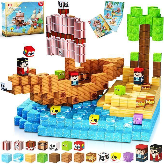 Magnetic Square Building Block 3D Puzzle Assembly Toy Boy Magma Forest Gift Children