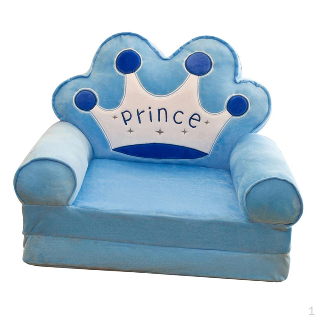 Cartoon Armchair Cover Cute Washable Children Fold Sofa Chairs Seat Upholstered Living Blue Crown 1860₽