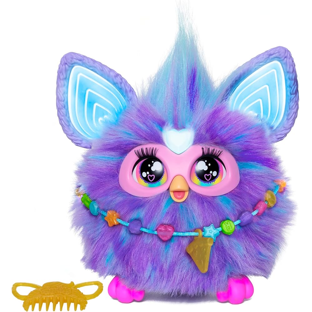 

Hasbro Furby Interactive Toy Purple with 15 Accessories for Kids Ages 6 and Up Animatronic Plush F6743