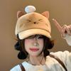 Cute Plush Caramel Bear Baseball Cap Female Autumn And Winter Japanese Cartoon Versatile Thermal Cap Tide