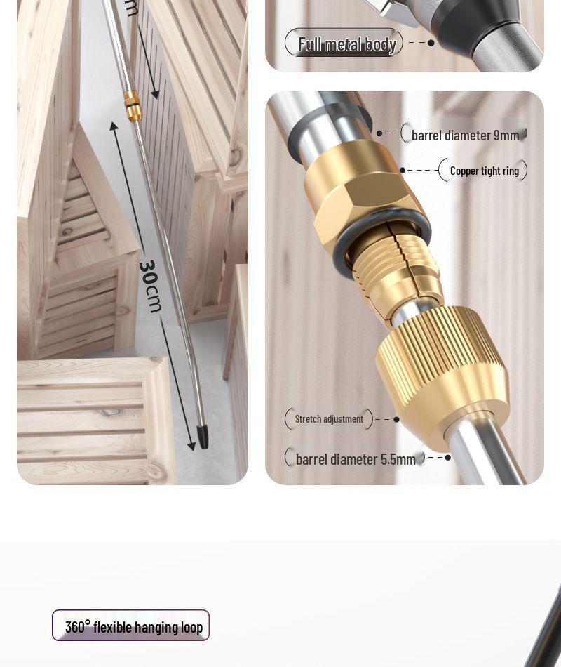 Non-slip Rubber Handle Alloy High-Pressure Air Blow Gun for Dust Removal