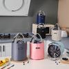 Lunchtasche, wasserdicht, großes Fassungsvermögen, tragbar, mit Griff, Kordelzug, Oxford-Stoff, rund, vakuumisoliertes Gefäß, Handtasche, Küchenbedarf