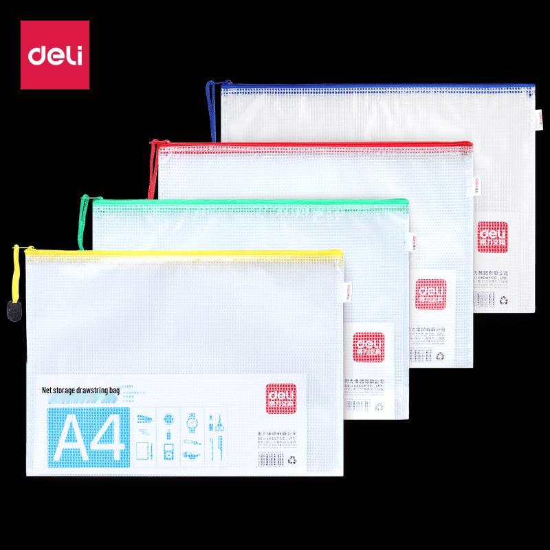 Deli A4 Transparent Snap Button File Bags