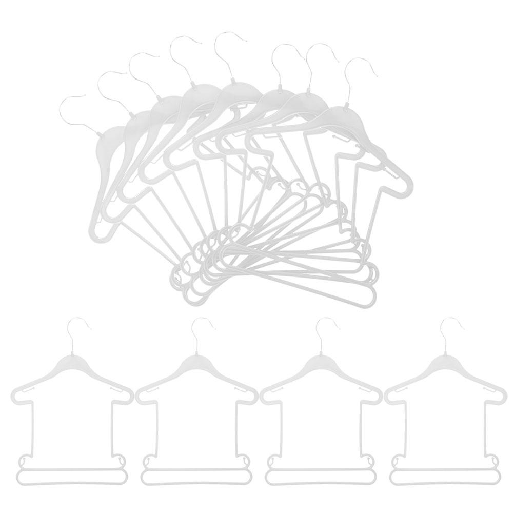 

12 шт. Белые детские вешалки Пластиковые вешалки для детской одежды для шкафа Вешалка для хранения купальников для малышей Домашняя организация 36X27cm белый