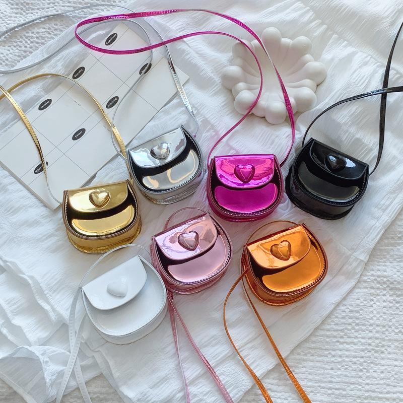 Children's Mini Crossbody Bag with Simple Mirror-like Mouth Red Envelope 2025 Summer New Style Fashionable Parent-child Single-shoulder Bag