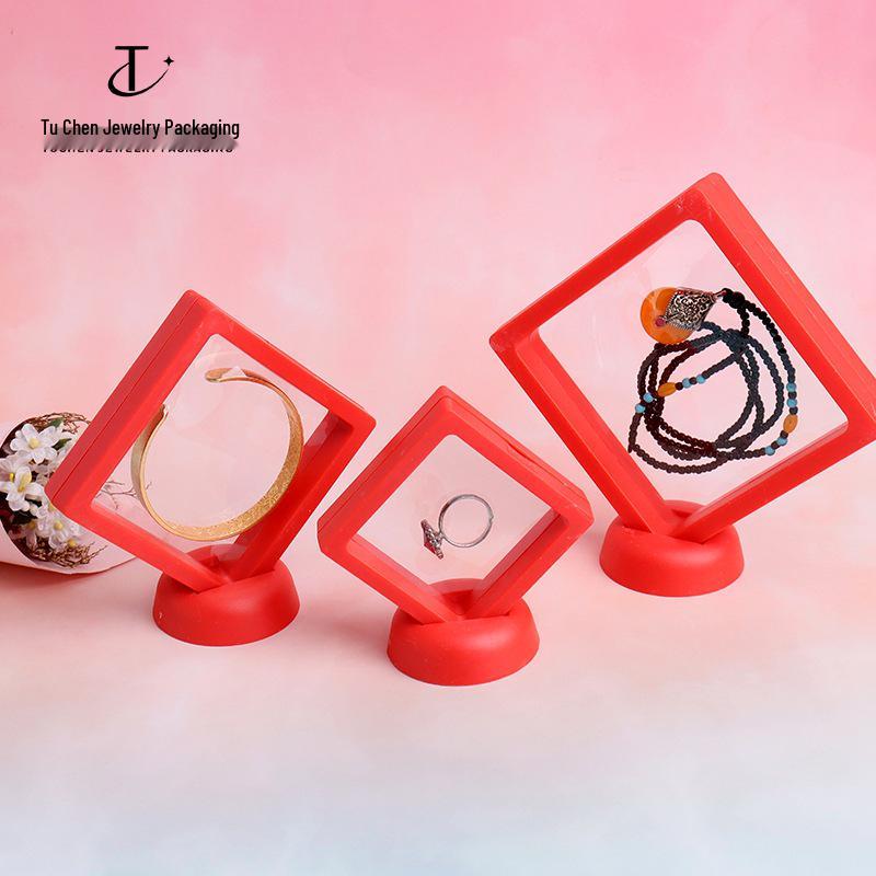Red Jewelry Display and Storage Box for Earrings and Pendants