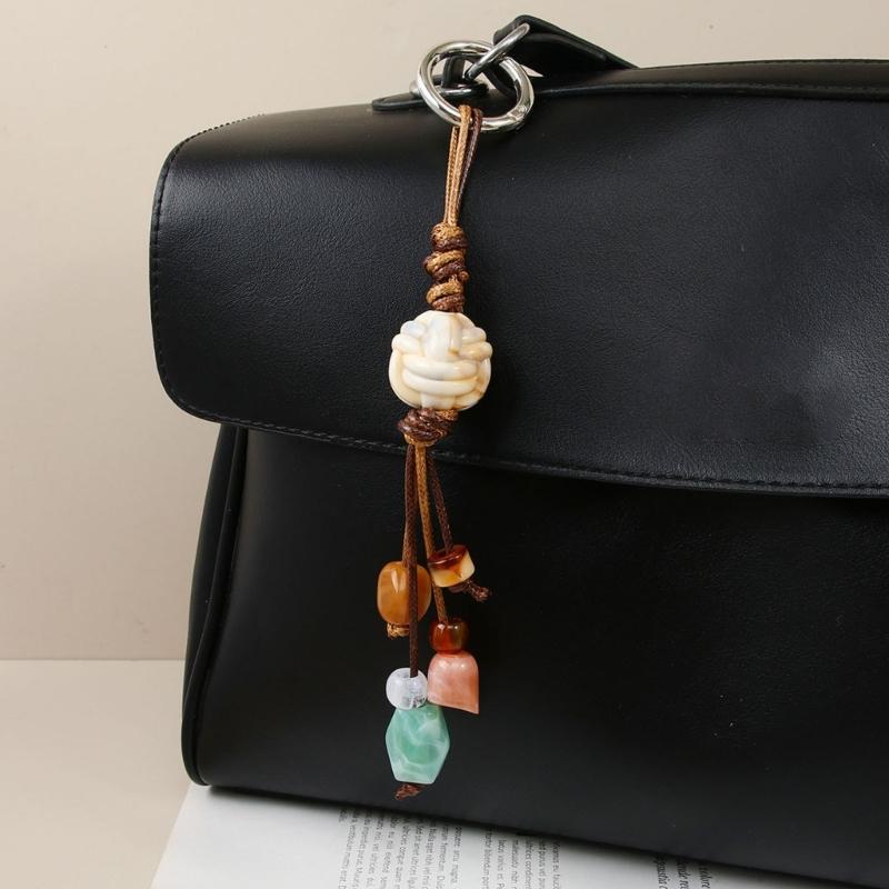 Handwoven Resin Keychain Phone Strap Bag Charm Style Lightweight Accessory for Women Men