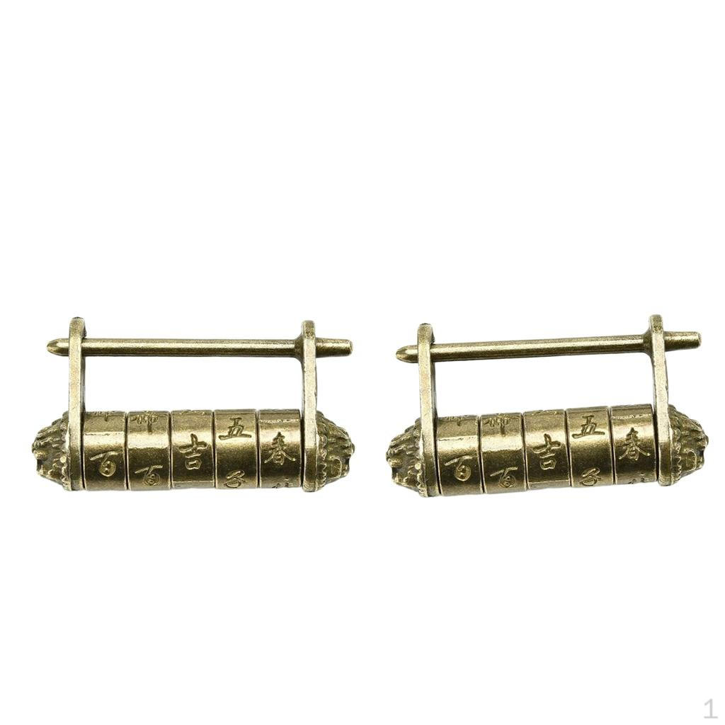 💰Kaufe 2pcs Retro Chinese Padlock Zinc Alloy Jewelry Box Lock Collection zum besten Preis im