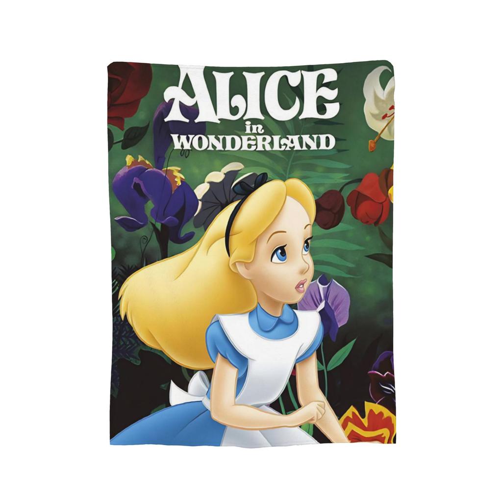 Alice In Wonderland Knitted Blanket Plush Throw Blanket Bed Sofa Decoration Soft Warm Bedsprea,