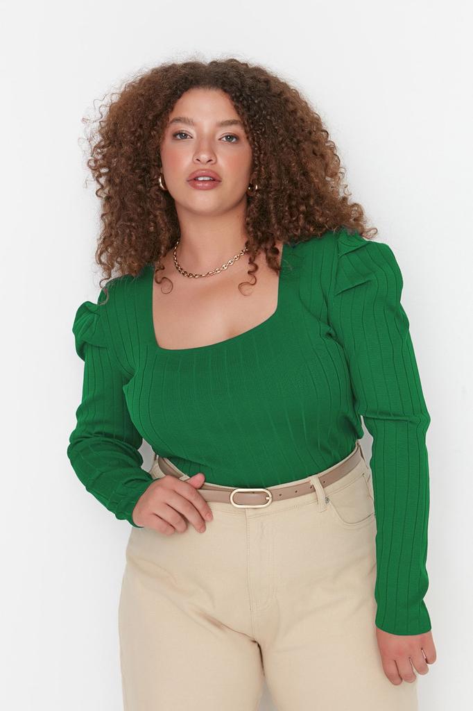 Women's Style Plus Size Purple Watermelon Sleeve Knitwear Blouse