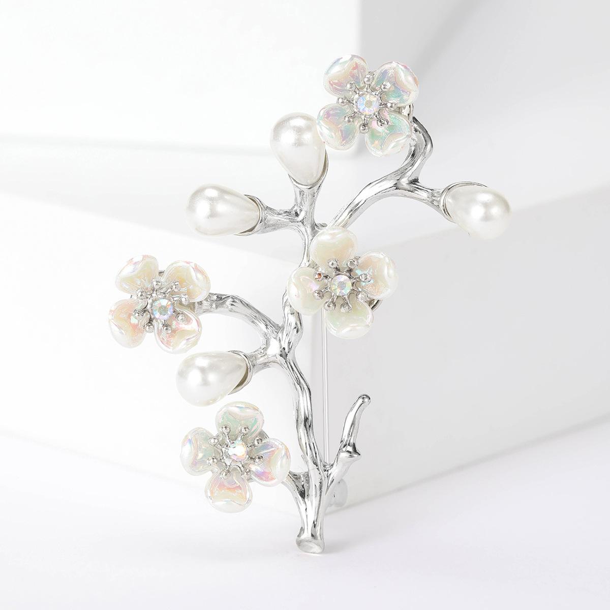 

Милая модная брошь в виде цветка персика с жемчугом, элегантная и универсальная, аксессуары для одежды, булавка для воротника