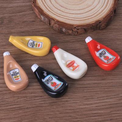 Kreative flache Flasche Ketchup DIY Kühlschrankmagnet Harz Schmuck Zubehör Kit