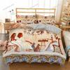 Egyptian Print Duvet Cover Set,3D Ancient Egypt Tribe Decor Comforter Cover Set for Adult Women King Size Polyester Bedding Set7