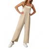 Womens Casual Wide Leg Jumpsuits Summer Spaghetti Strap Sleeveless Loose Long Pant Rompers With Pockets