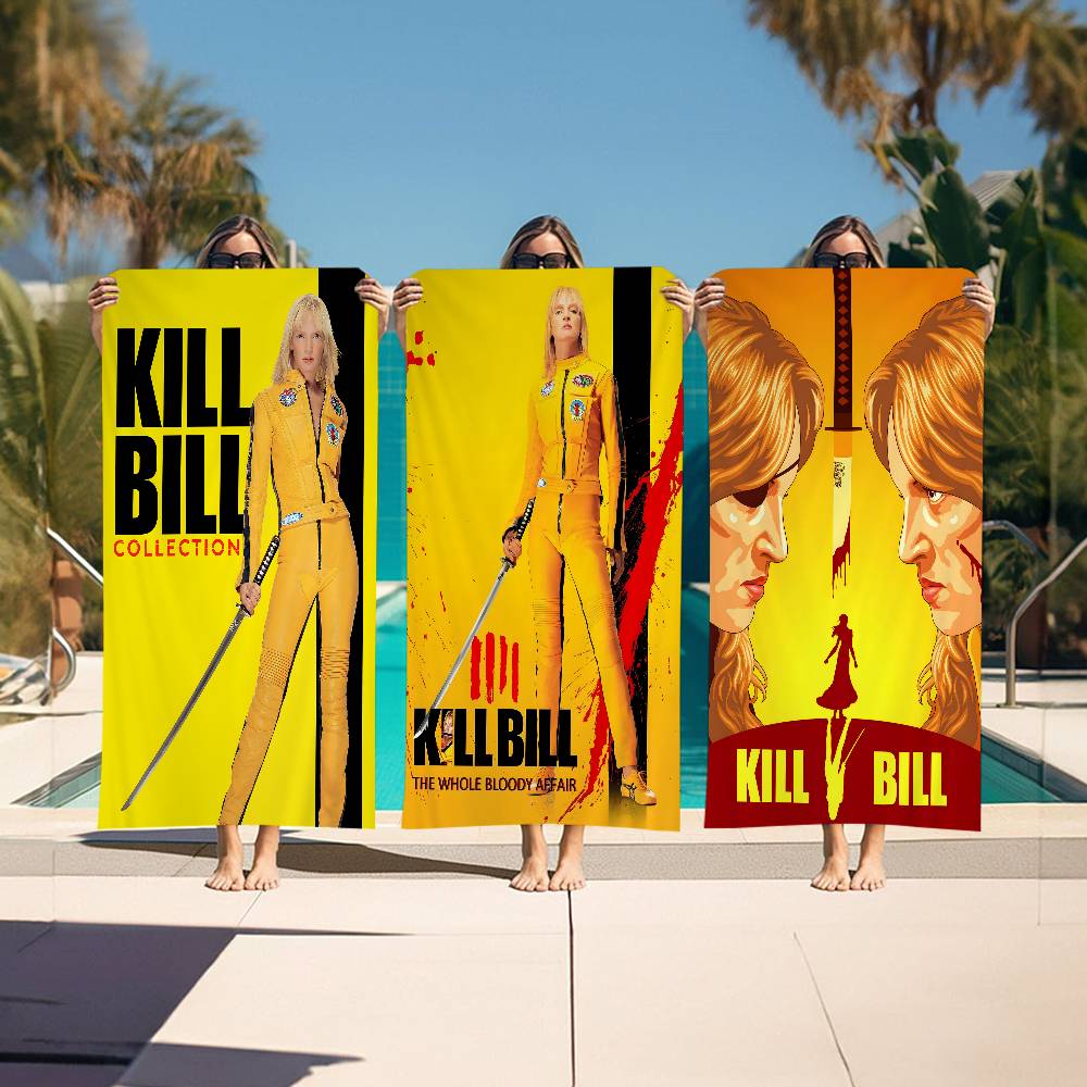 Classic Movie K-Kill Bill Microfiber Blanket Quick Drying Beach Towels Oversized Printing Super Absorbent Pool Towel Blanket