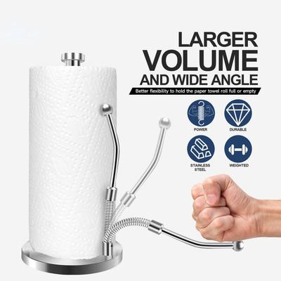 Držák na papírové ručníky z nerezové oceli, snadno se odtrhávací věšák na ručníky, držák na papírové ručníky se zátěží, svislý držák na papírové ručníky, zabraňuje