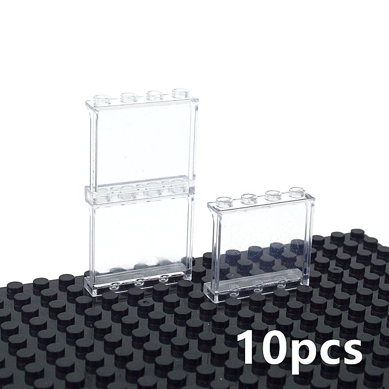 4215 87543 Transparent Panel Glass House MOC City Bricks Parts 1x2 1x4 Window Frame Building Blocks Construction Compatible Toy