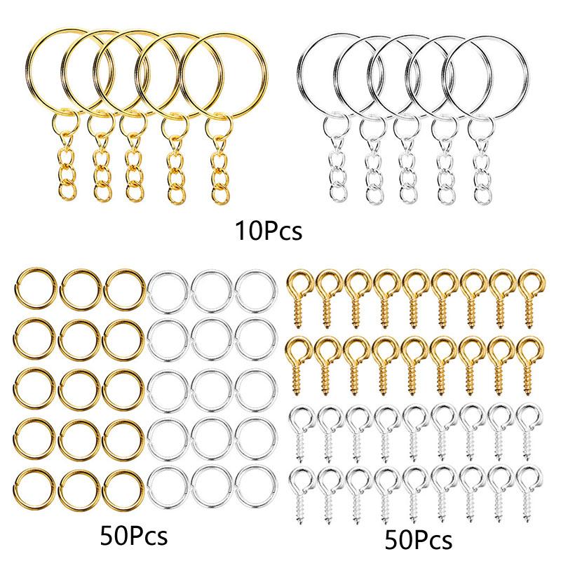 110/220ks Výroba šperků Prsteny na klíče Kroužek na klíče Špendlíky na klíče Sady přívěsků na klíče Epoxidová pryskyřice