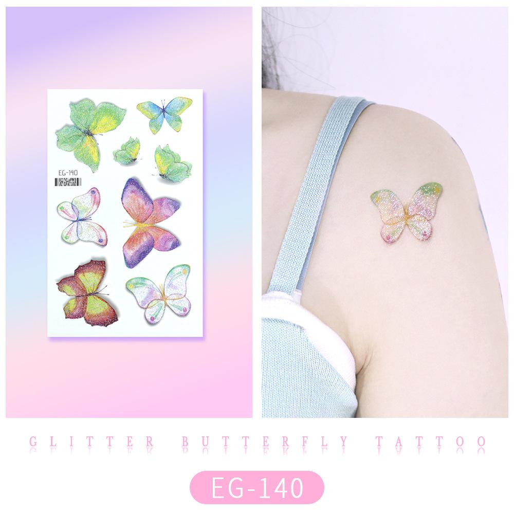 Ruikalong Cartoon Mermaid & Butterfly Glitter Tattoo Stickers for Children 120*75MM