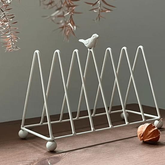 Plate Storage Rack, Durable Iron Dish Display Stand, Anti-Slip Certificates Cookbooks Organizer, for Plates Cutting Boards Tiles Plaques Trays