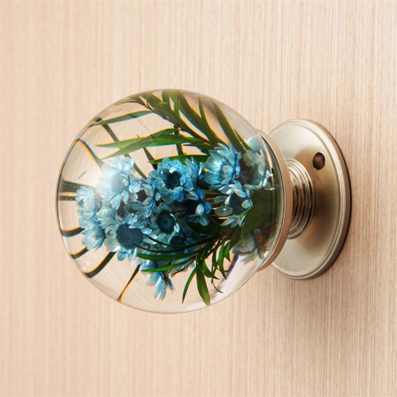 Door Pulls Unique Resin Wardrobe Knob Cupboard Handle Modern Furniture Handle Crystal Ball Shape Cabinet Door Handle
