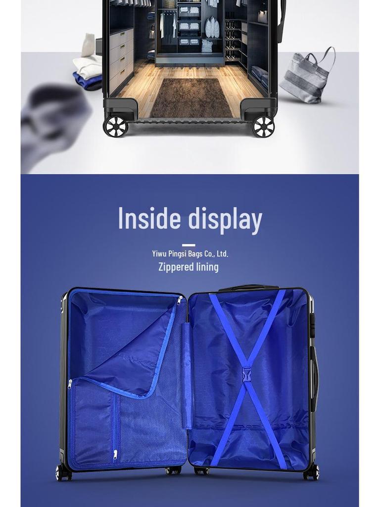 32-Inch Large Capacity Trolley Suitcase with Universal Wheels - Durable Leather Design for Men and Women