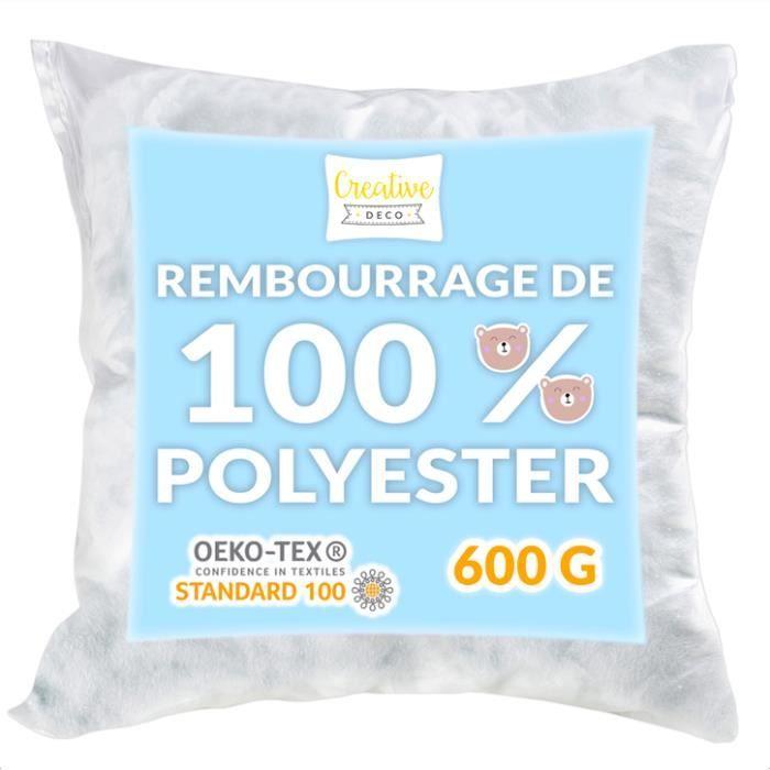 Rembourrage Polyester - CREATIVE DECO - 600g - Hypoallergénique - Blanc - Pour Oreillers Et Jouets