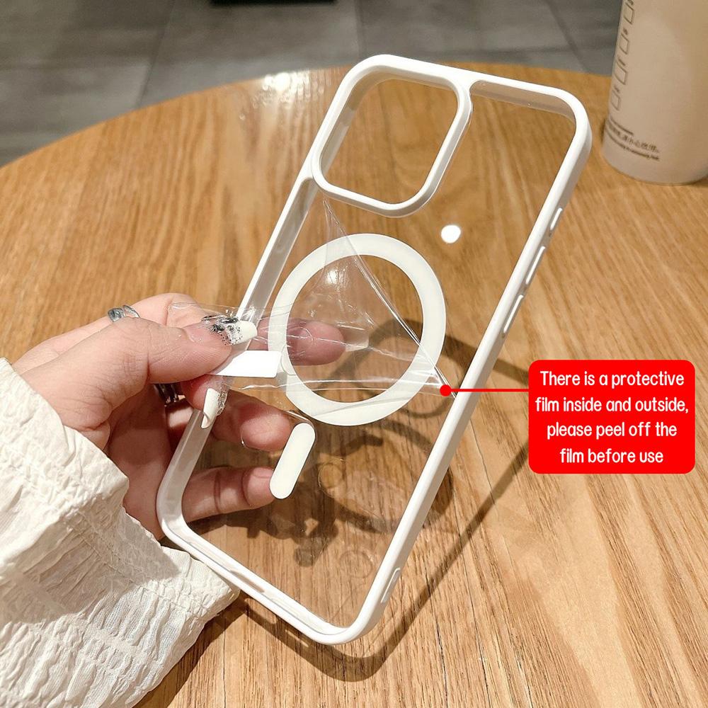 Acrylic Magnetic Large Hole Phone Case for iPhone 11 13 XR 15 14 Pro Max iPhone 12 Samsung S24 S23 S22 Plus Anti-drop Magnetic Waterproof Protection
