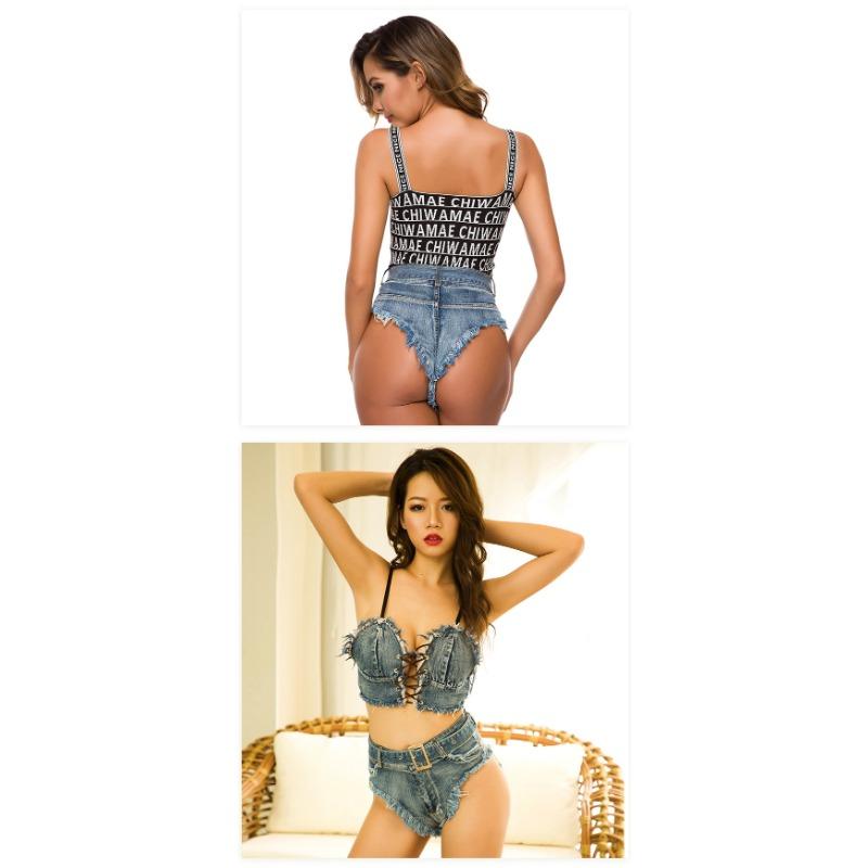 Høst Sexy Jeansshorts Hotpants Høy midje Sexy hull