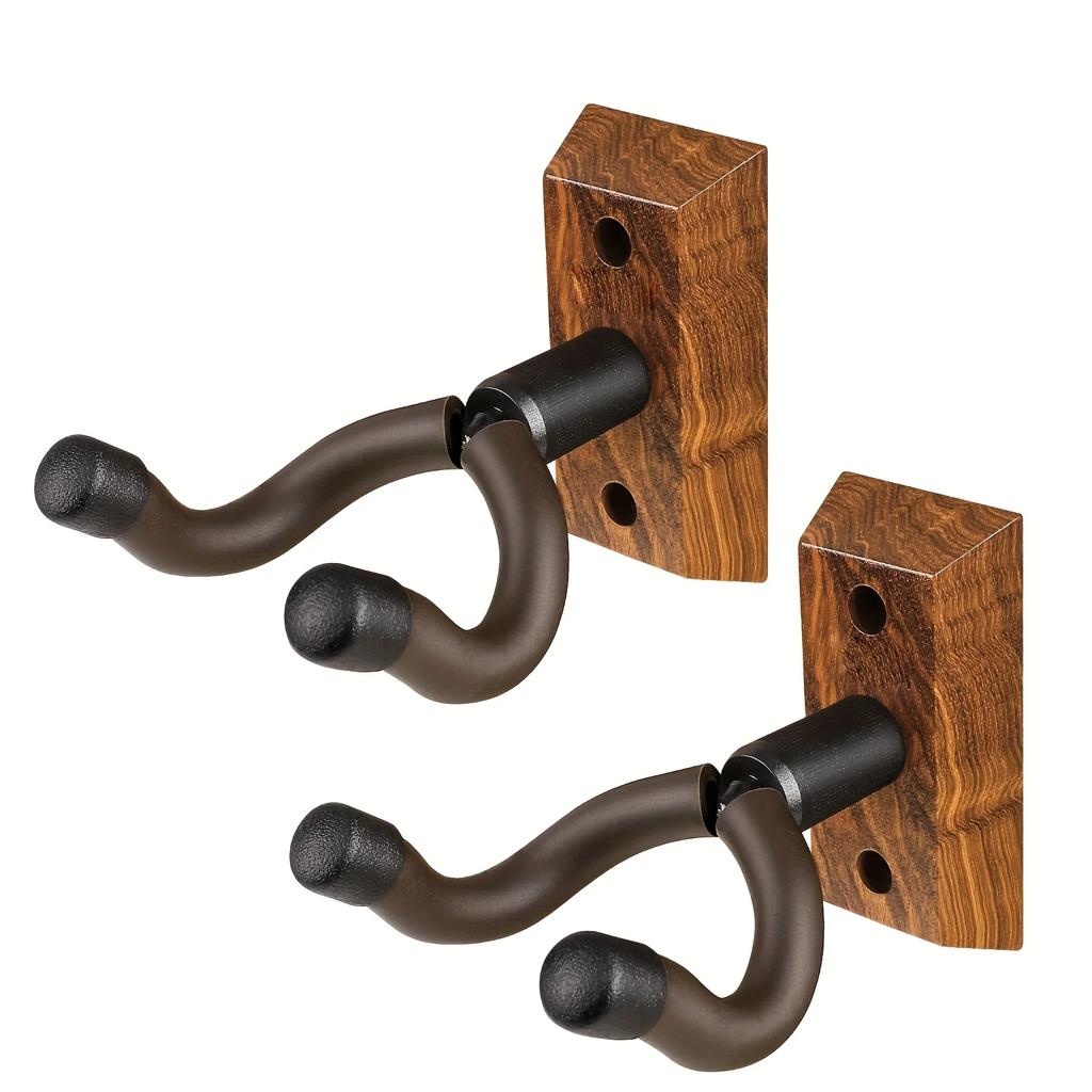 Guitar Wall Hanger Mount with Rotatable Hook – Stylish Wood Base, Universal Fit for All Guitar Sizes, Space-Saving Display Stand