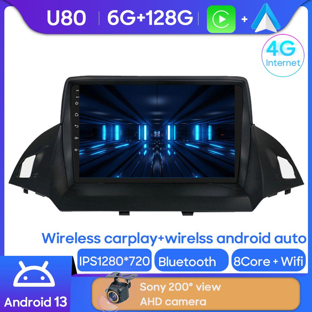 Android Multimedia For Ford Kuga 2 Escape 3 2012 - 2019 Car Stereo CPU Radio QLED Player Navigation Carplay Auto HDR 5G Dash BT