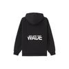 Li Ning Wade Collection, Letter Pattern Fleece Lined Loose Fit Pullover Hooded Sweatshirt Winter Unisex Black AWDS115-1
