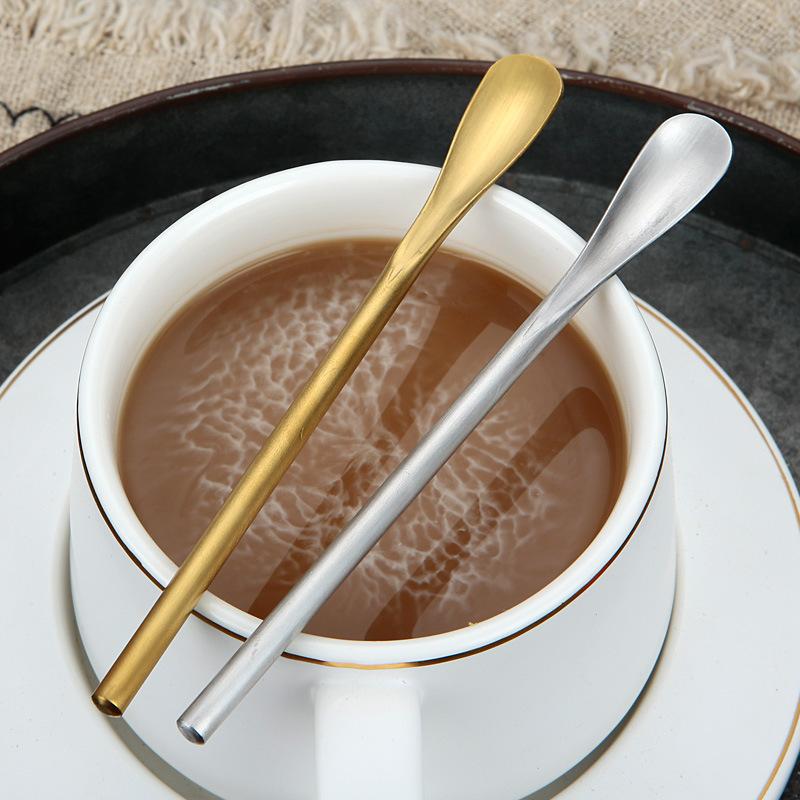 1PC Long Handle Teaspoon 304 Stainless Steel Mixing Spoon Tableware Coffee Tea Spoons Dessert Ice Cream Scoop Bar Tools