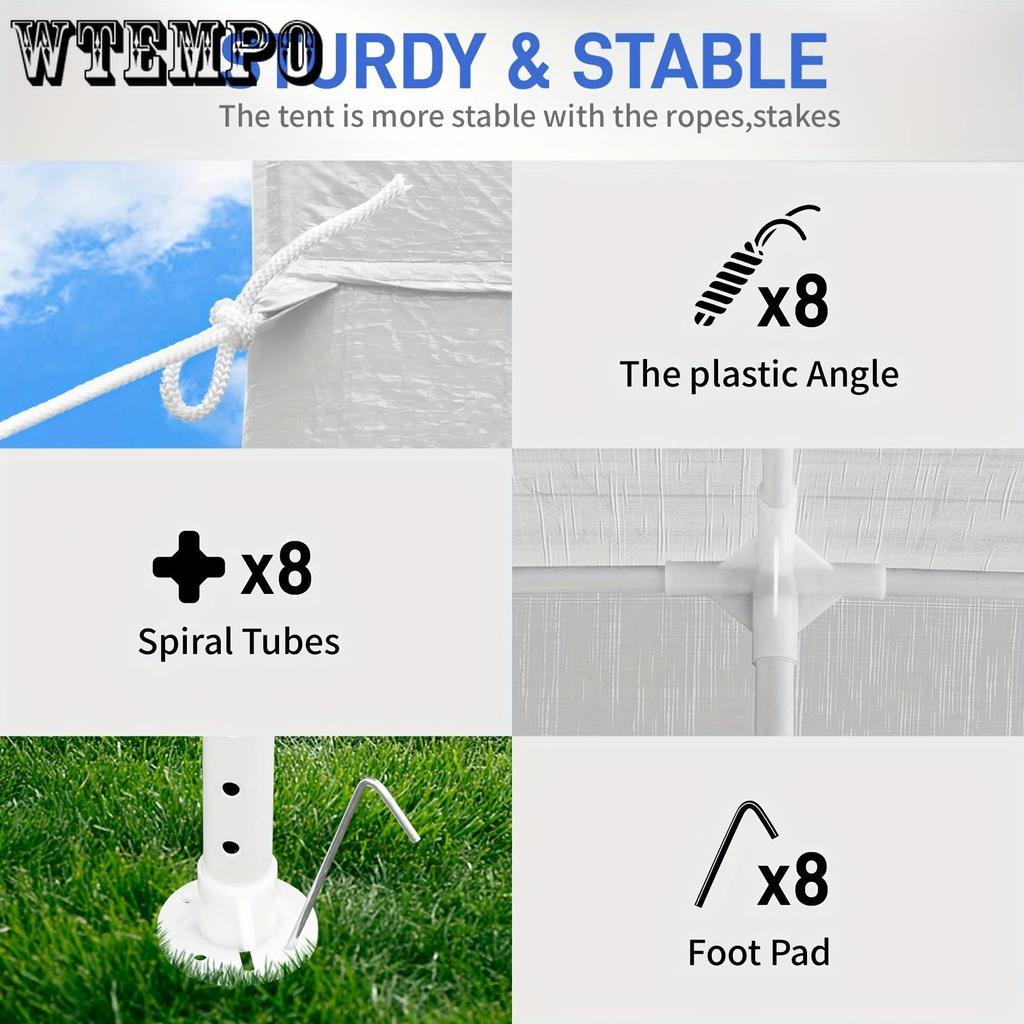 10'x30' Geräumiges Outdoor-Partyzelt - Wasserdichtes Vordach, 8 Abnehmbare Seitenwände, Perfekt für Terrasse, Hochzeit, Pavillon, Gartenveranstaltungen und Versammlungen