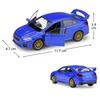 1/36 Scale Subaru Impreza WRX STI Alloy Car Model Welly Diecast Metal Alloy Vehicle Miniature Pull Back Collection Gift for Children Boys Kid