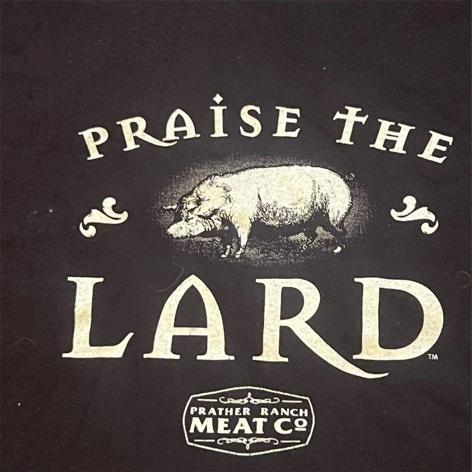 American Apparel T-Shirt Unisex Adults s XL Black Praise The Lard Graphic Tee S
