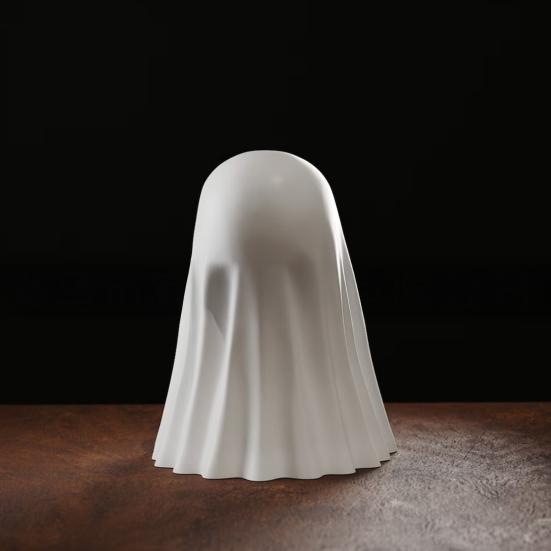 Halloweenská figurka ducha Mini roztomilý duch Netopýr Srdce Socha Pryskyřice Stolní ozdoby pro Domov Kancelář Stolní dekorace