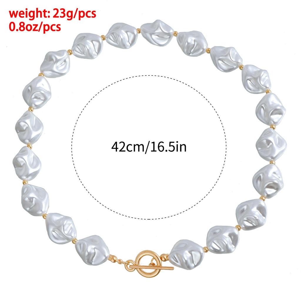 Retro Baroque Irregular Shaped Pearl Necklace: Stylish and Versatile European & American Jewelry