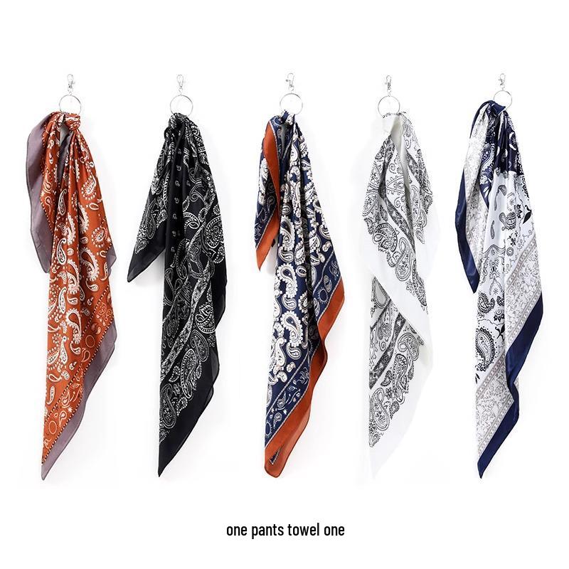 Retro Paisley Multi-use Silk Scarf: Large Square for Street Dance, Hip Hop, Neckerchief for Men & Women