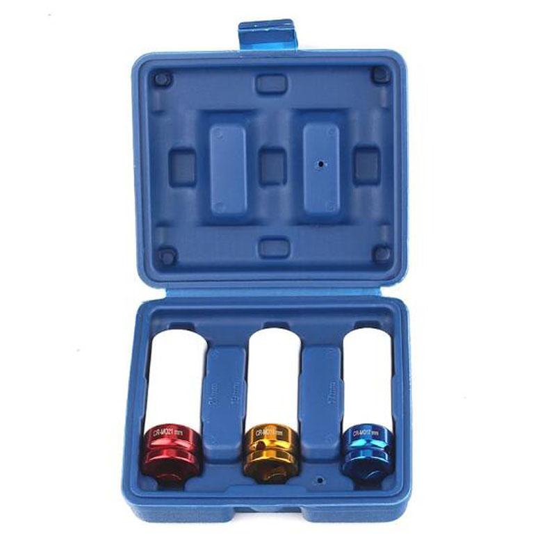Auto PKW 1/2" 17mm/19mm/21mm Reifenschutzhülse Wand Tiefer Schlag Radmutter Steckschlüssel Set Mit Box Steckschlüssel Felgen