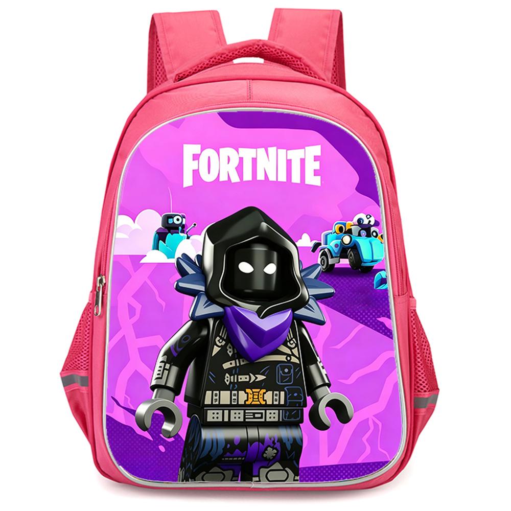 FORTNITE Cartoon Student Mochila Backpack, Dual Zipper Pockets, Lightweight Durable 16 Inch Kids Bag, for Boys & Girls Ages 6-12