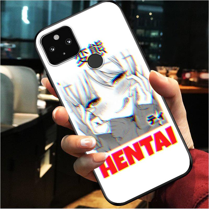 Anime Girl For Google Pixel 6 Pro 5 5A 4 4A XL 5G Black Phone Case Shell Soft Fundas Coque Capa Shockproof Cover