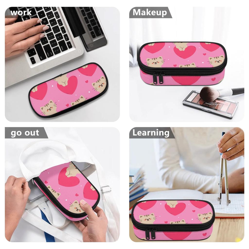 Pen Case Printed Strong Polyester Fabric Smooth Zipper with Pen Slots Mesh Pocket and Spacious Main Compartment for Boys Girls